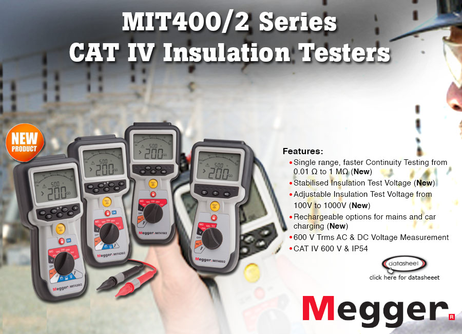 New Megger MIT400/2 Series CAT IV Insulation Testers